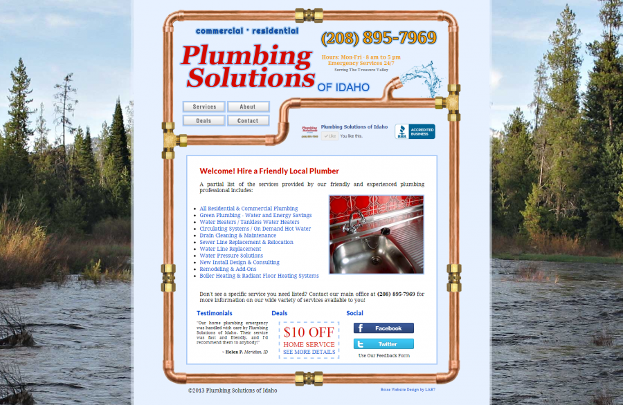 New Boise Website at PlumbingSolutionsOfIdaho.com